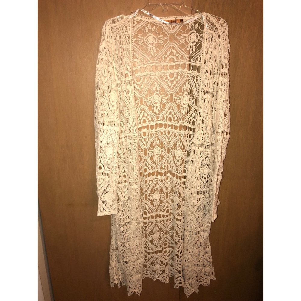 Belldini lace cardigan/swim coverup 3x